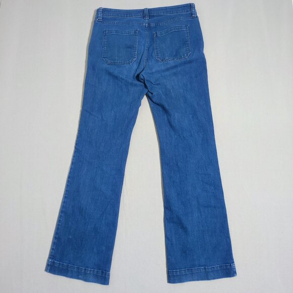 GAP jeans wide leg women's size 30 indigo blue snap button pockets closer - Picture 3 of 16